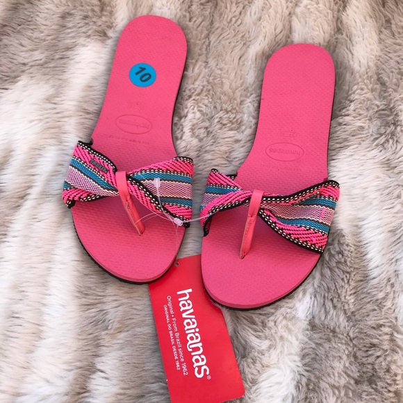 SOLD - NWT HAVAIANAS Brazilian flip flop sandals hot pink - Picture 3 of 4
